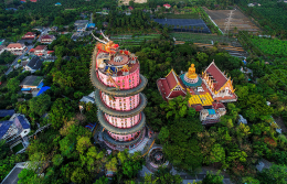 imagen Wat Samphran, o el Templo del Dragón, muy cerquita de Bangkok, en Tailandia.