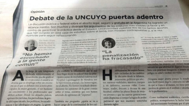 imagen Aclaración sobre un contenido de Edición U de junio