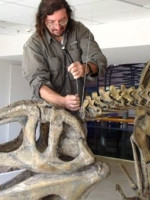 Increíble hallazgo en Neuquén: la bajante de un lago dejó ver restos de un dinosaurio gigante