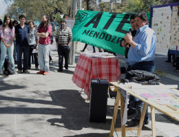 imagen ATE presente en la manifestación del CONICET. FOTO: Victoria Gaitán