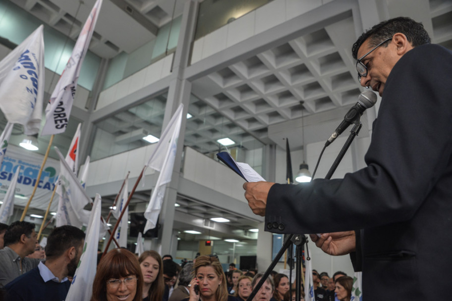 imagen Así fue el paro bancario en defensa del Banco Nación