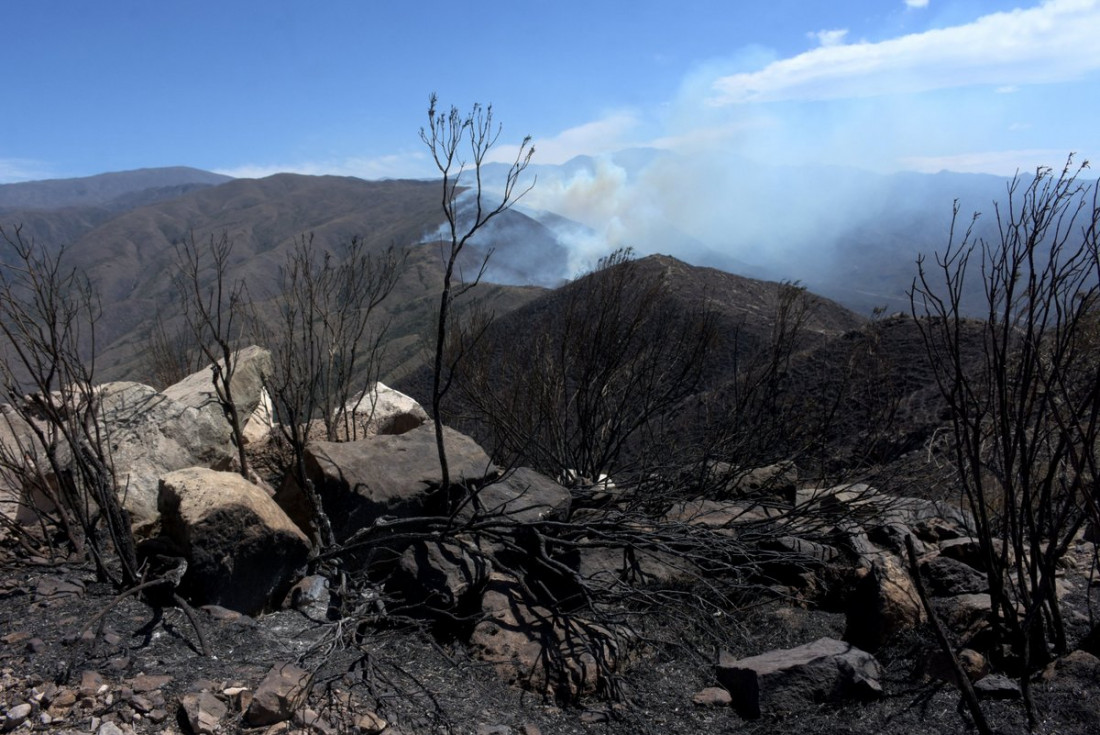 Cerro Arco: los focos de incendio están activos, pero controlados