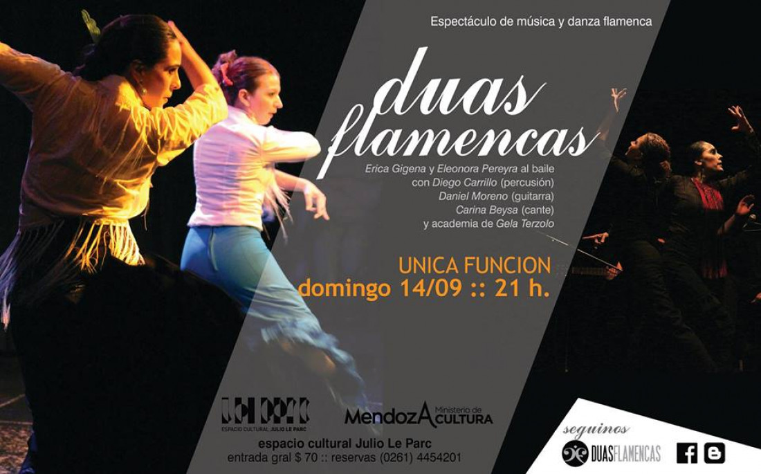 "Duas Flamencas", mañana en el Espacio Cultural Julio Le Parc