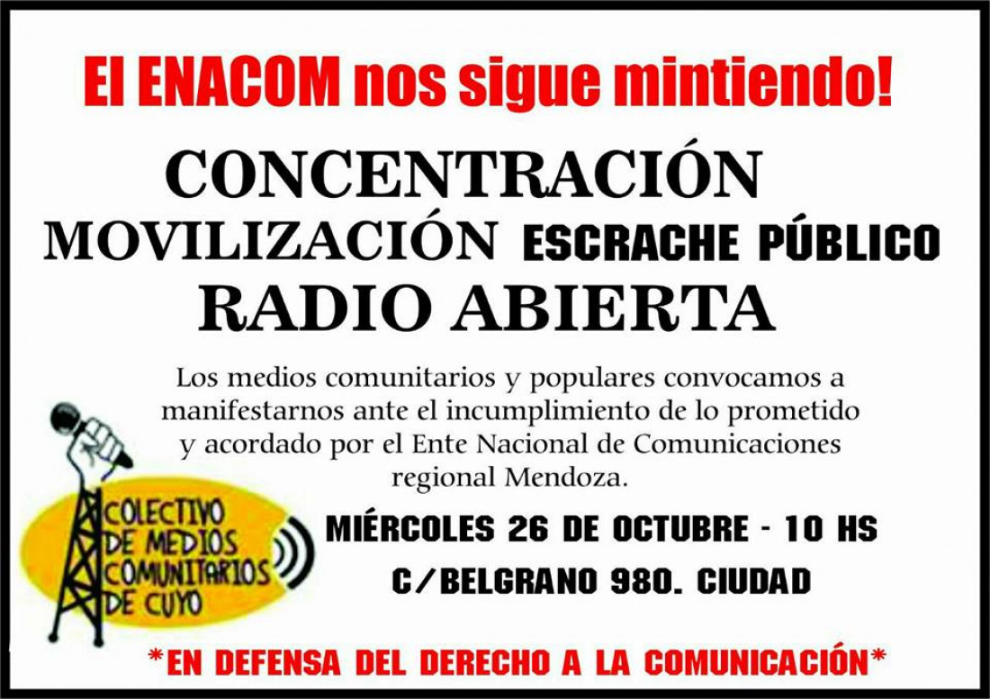 Concentración en defensa de la comunicación popular y democrática