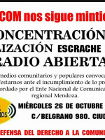 Concentración en defensa de la comunicación popular y democrática