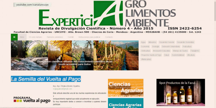 Revista Experticia. Fac. Cs. Agrarias