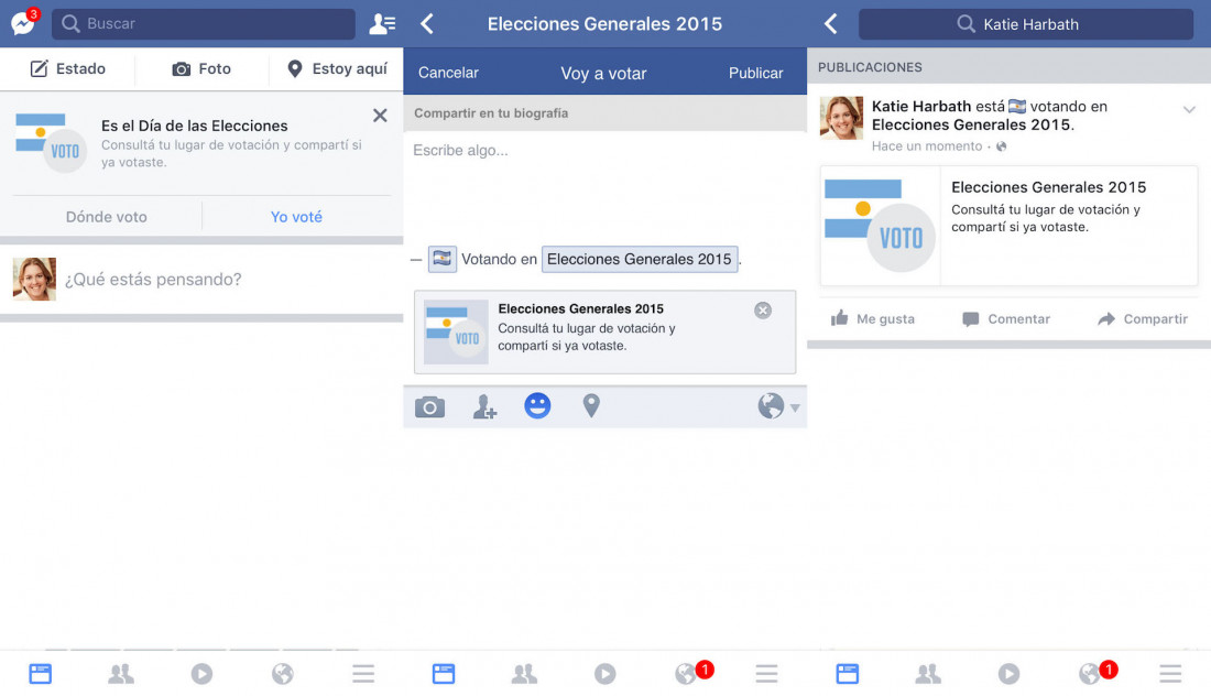 Facebook inauguró el sistema "Yo voté" en Argentina