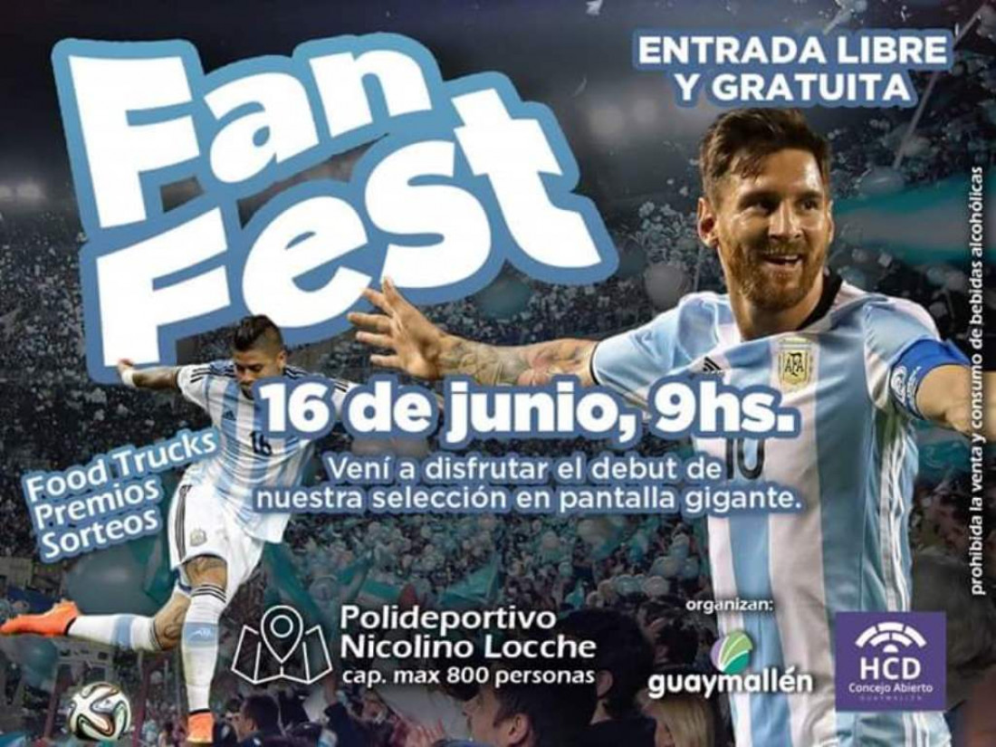 Habrá una "Fan fest" para ver los partidos de la Selección