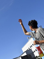 Los campeones del mundo sobrevolaron más de 20 minutos la ciudad de Buenos Aires