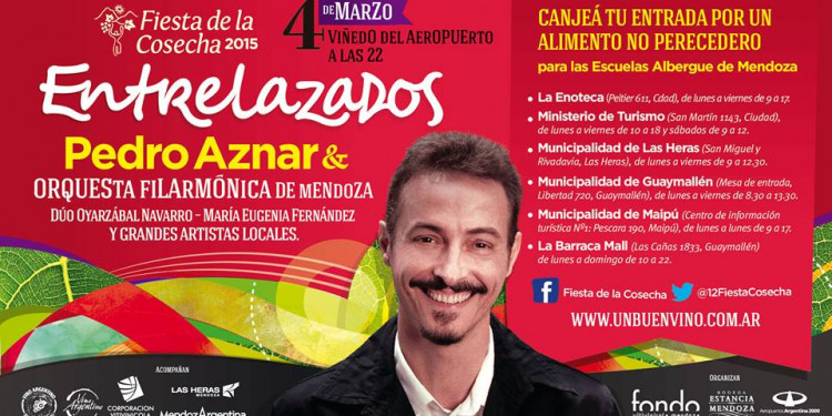 Pedro Aznar actuará en la Fiesta de la Cosecha