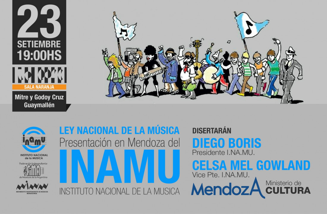 El Instituto Nacional de la Música (INAMU) se presenta en Mendoza