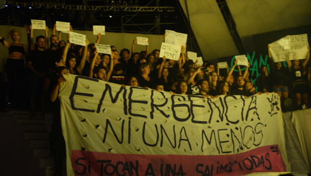 imagen "Ni una menos" fue el pedido de los artistas de Vendimia 
