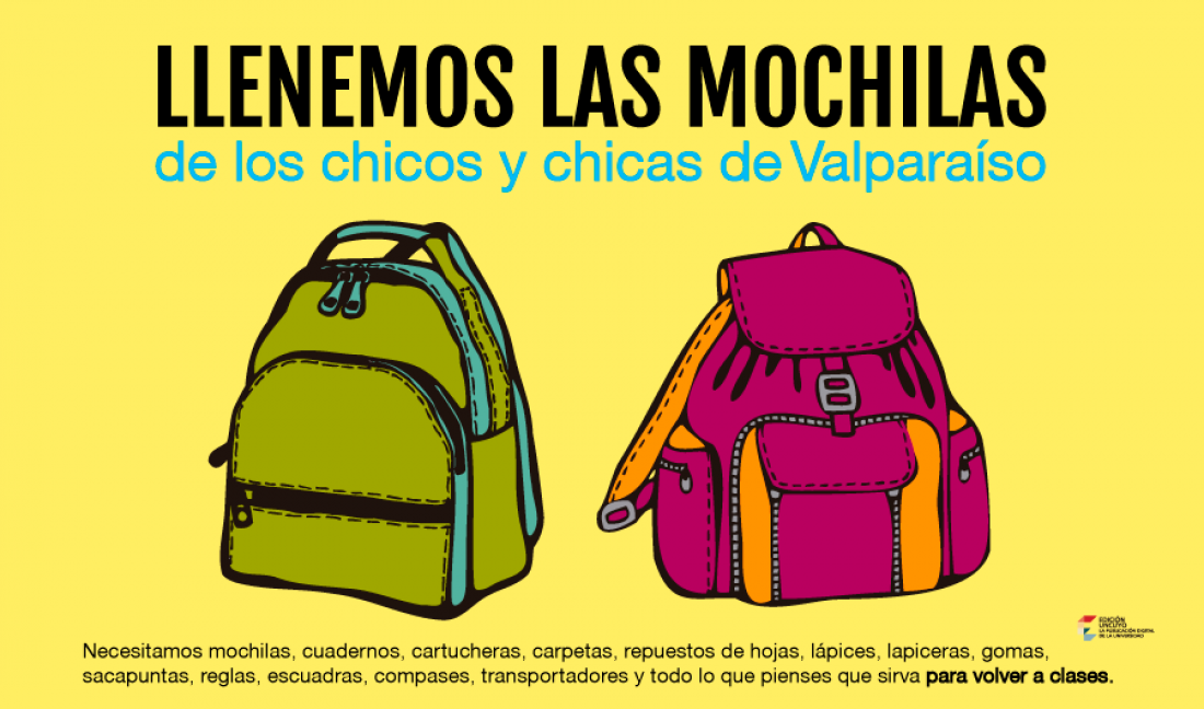 Lápices solidarios: ¡Llenemos las mochilas para Valparaíso!