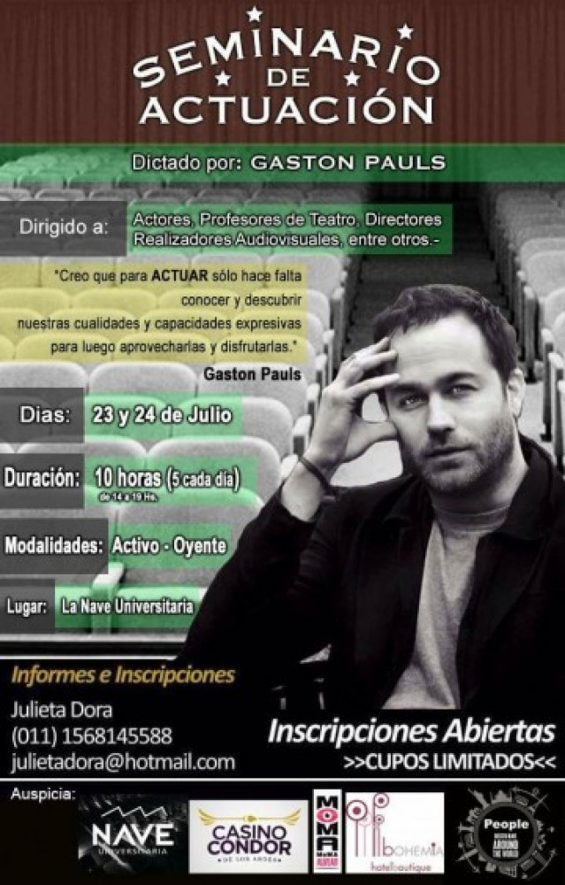 Seminario de expresión con Gastón Pauls 