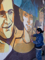 Un mural que conjuga presente, pasado y poética militante
