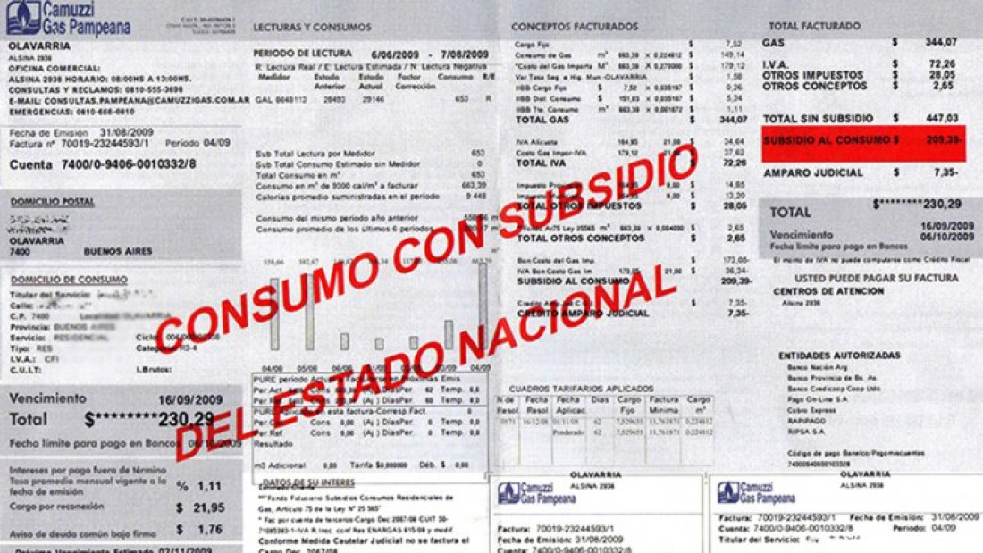 Aumentos en los servicios públicos con la quita de subsidios