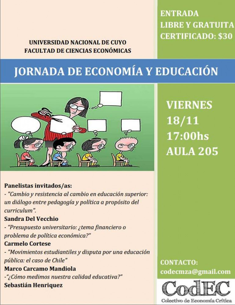 Jornada de Economía y Educación en la UNCUYO