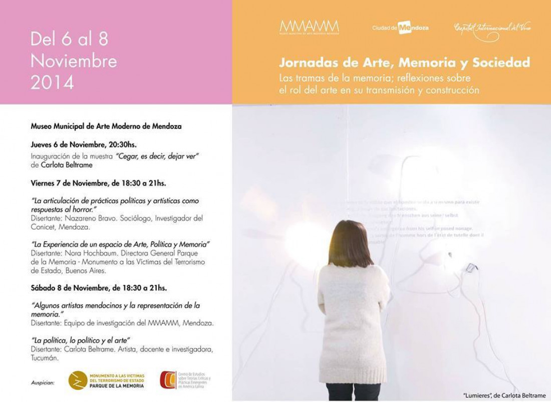 Mañana comienzan las Jornadas de Arte, Memoria y Sociedad