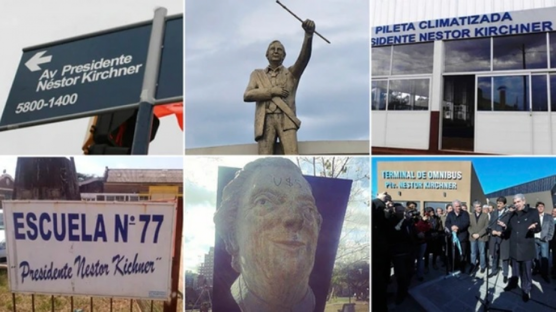 Retiran de forma masiva los monumentos de Néstor Kirchner