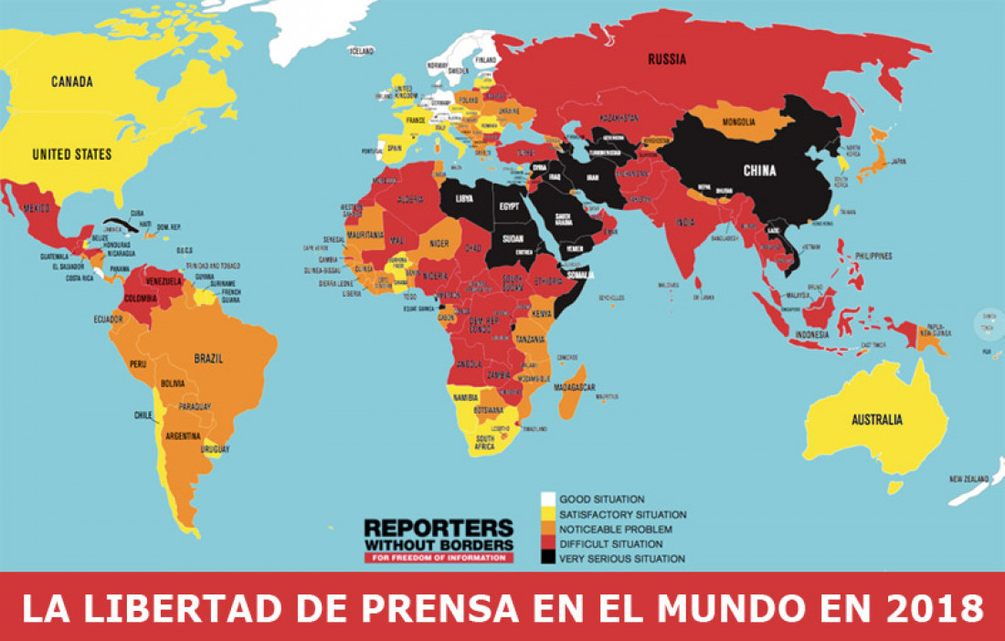 La libertad de prensa empeoró en Argentina entre 2017 y 2018