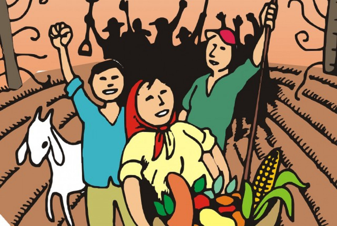 La Unión de Trabajadores Rurales Sin Tierra realiza una marcha por el día Internacional de la lucha campesina