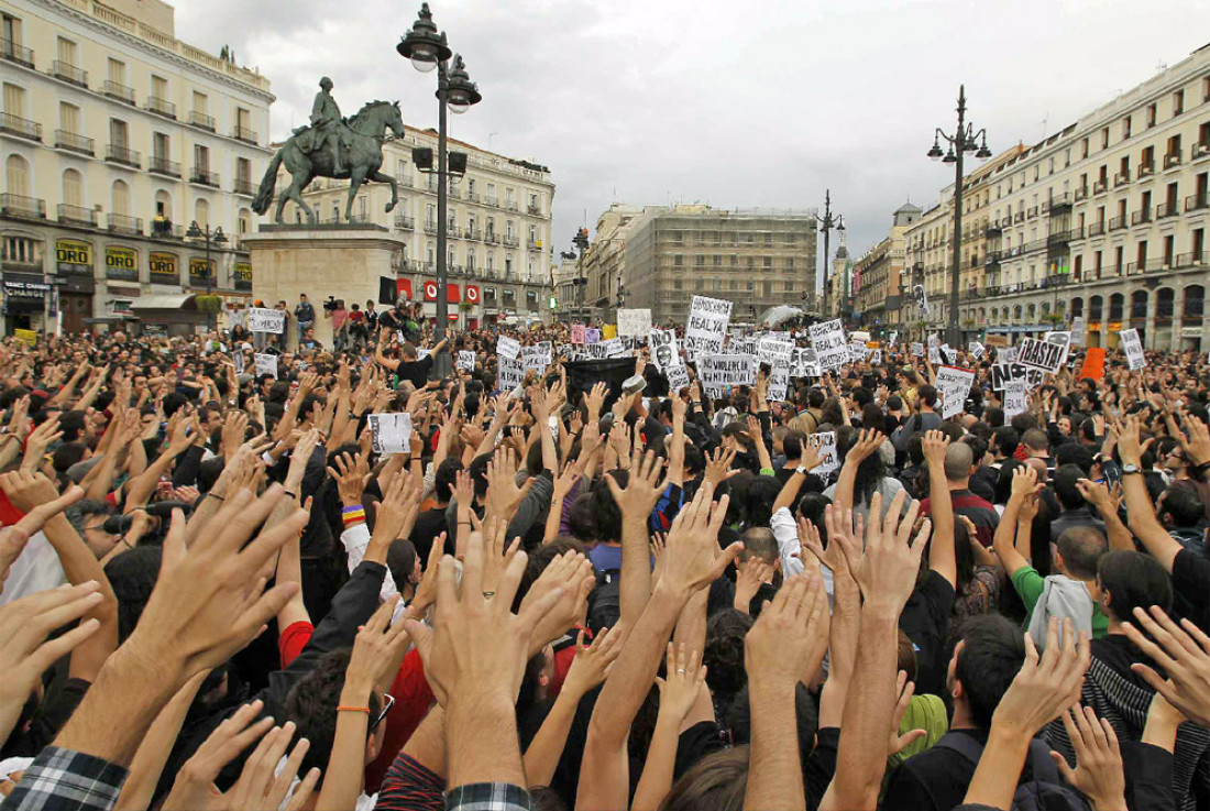 Los "indignados" levantarán el campamento de la Puerta del Sol el próximo domingo