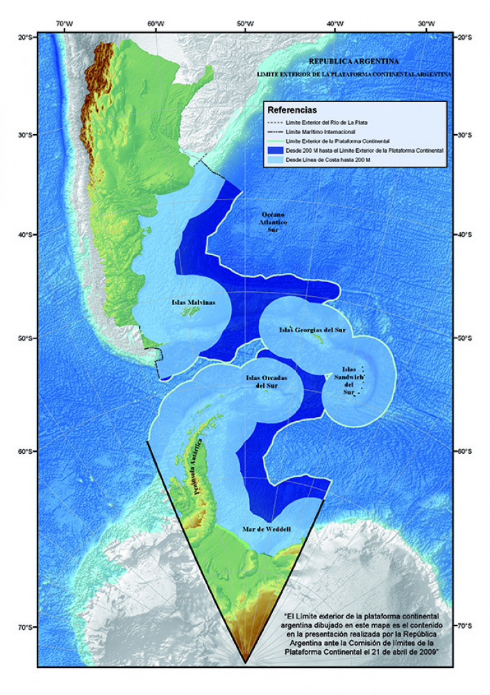 La plataforma continental más ancha que abraza a Malvinas