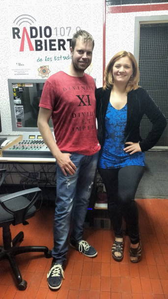 imagen Mariano Leotta y Mariel Santos en el esudio de Radio Abierta