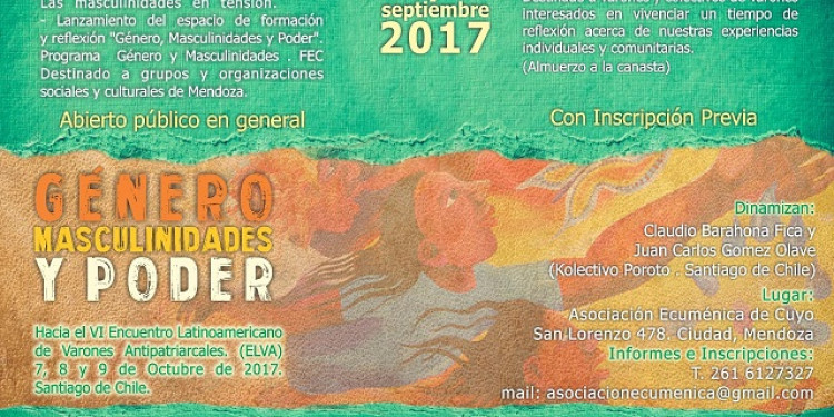 Varones antipatriarcales discutirán sobre género y poder en Mendoza