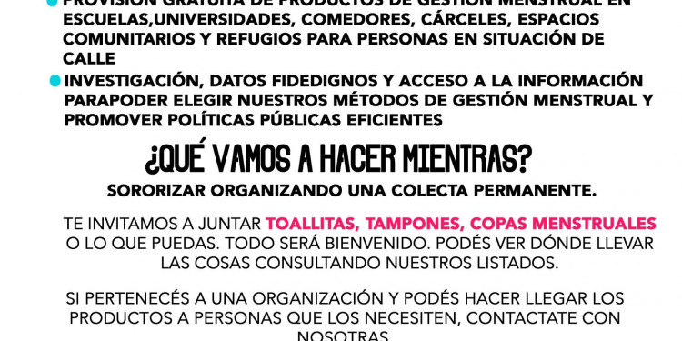 La Campaña MenstruAcción ya tiene sus proyectos en el Congreso