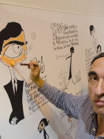 Rep presenta "Vino. Tinta y tinto sobre blanco".