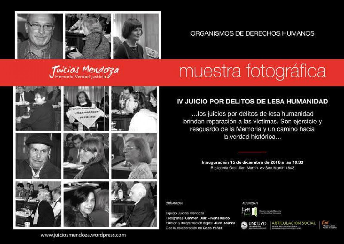 Muestra Fotográfica de la Megacausa en la Biblioteca General San Martín