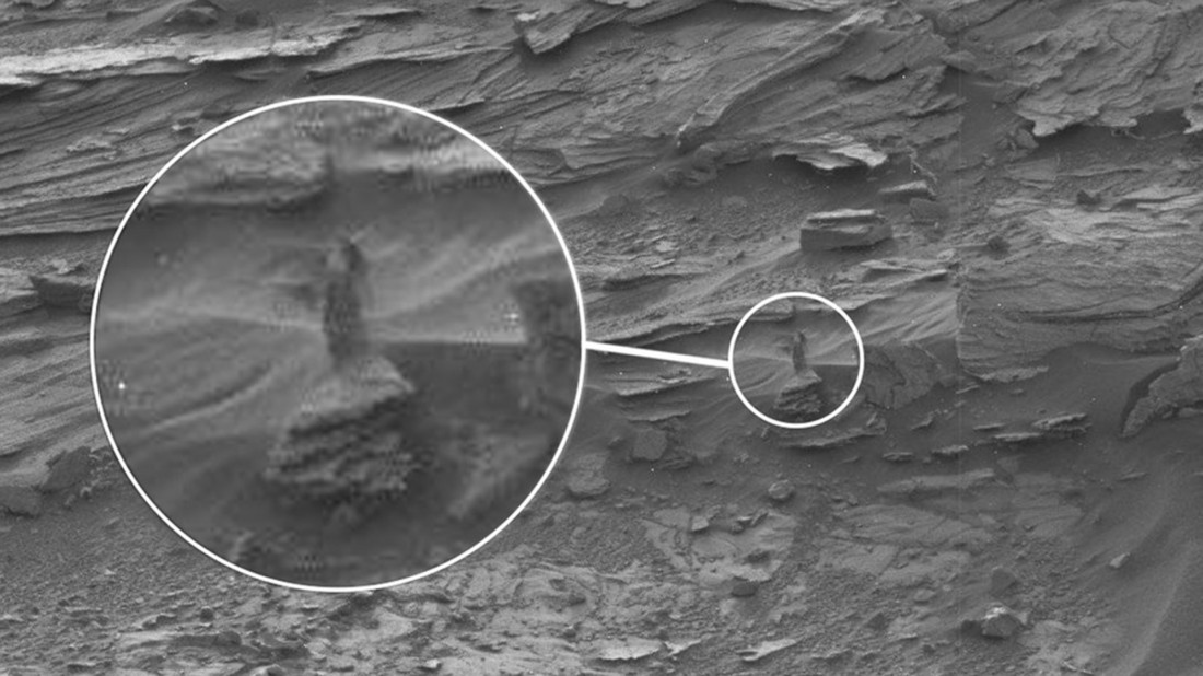 Descubren la figura de una mujer en Marte 