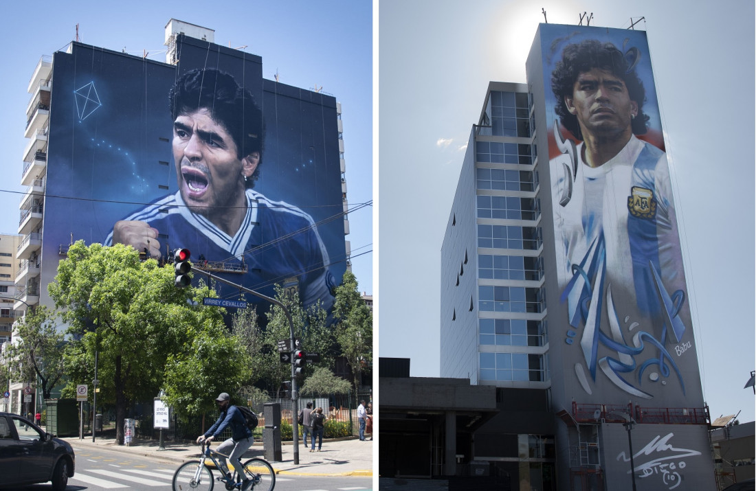 Murales gigantes para homenajear a Maradona serán íconos de Buenos Aires