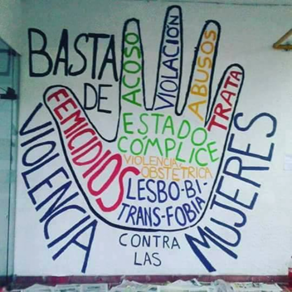 Peligra mural contra la violencia de género de la Facultad de Medicina