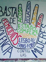 Peligra mural contra la violencia de género de la Facultad de Medicina
