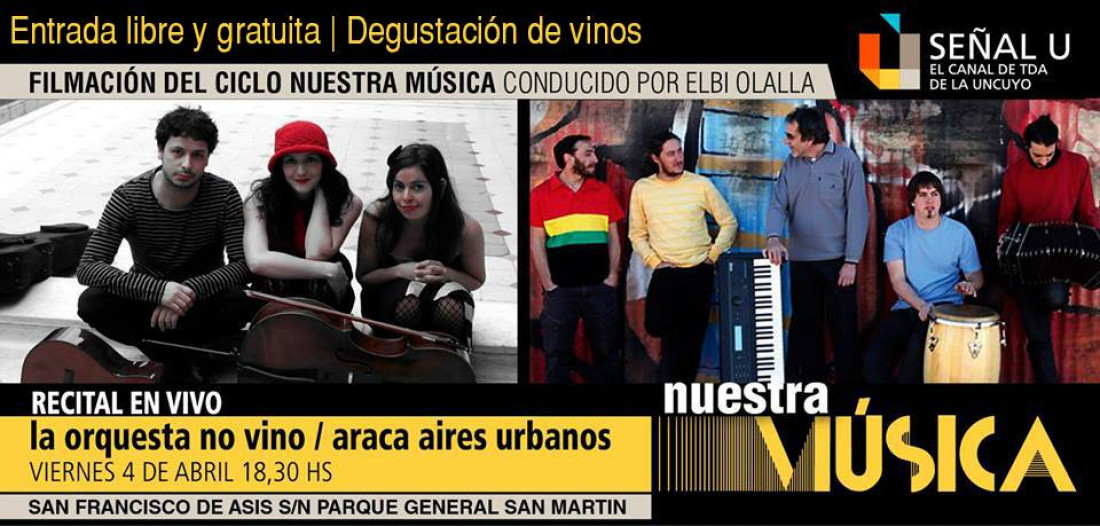 La Orquesta No Vino y Araca Aires Urbanos, nueva fecha del Ciclo "NUESTRA MÚSICA"