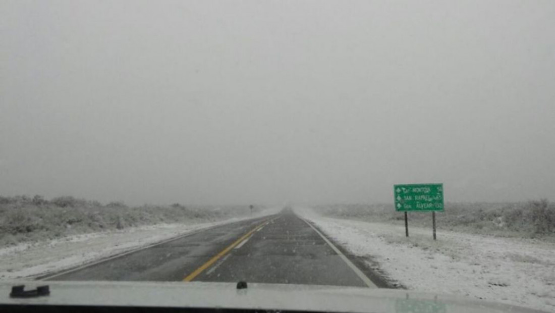 Nieva en el Gran Mendoza y el sur provincial