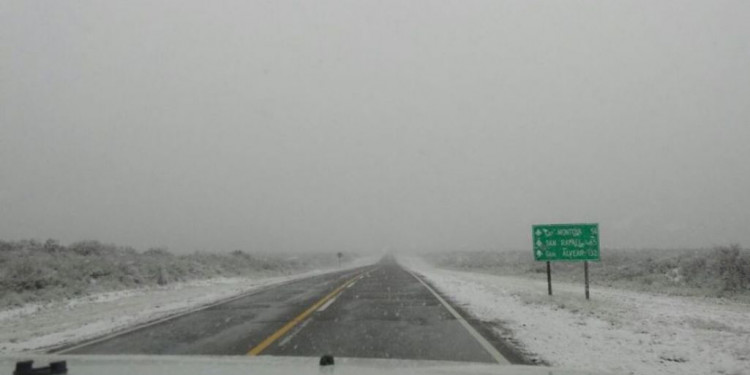 Nieva en el Gran Mendoza y el sur provincial