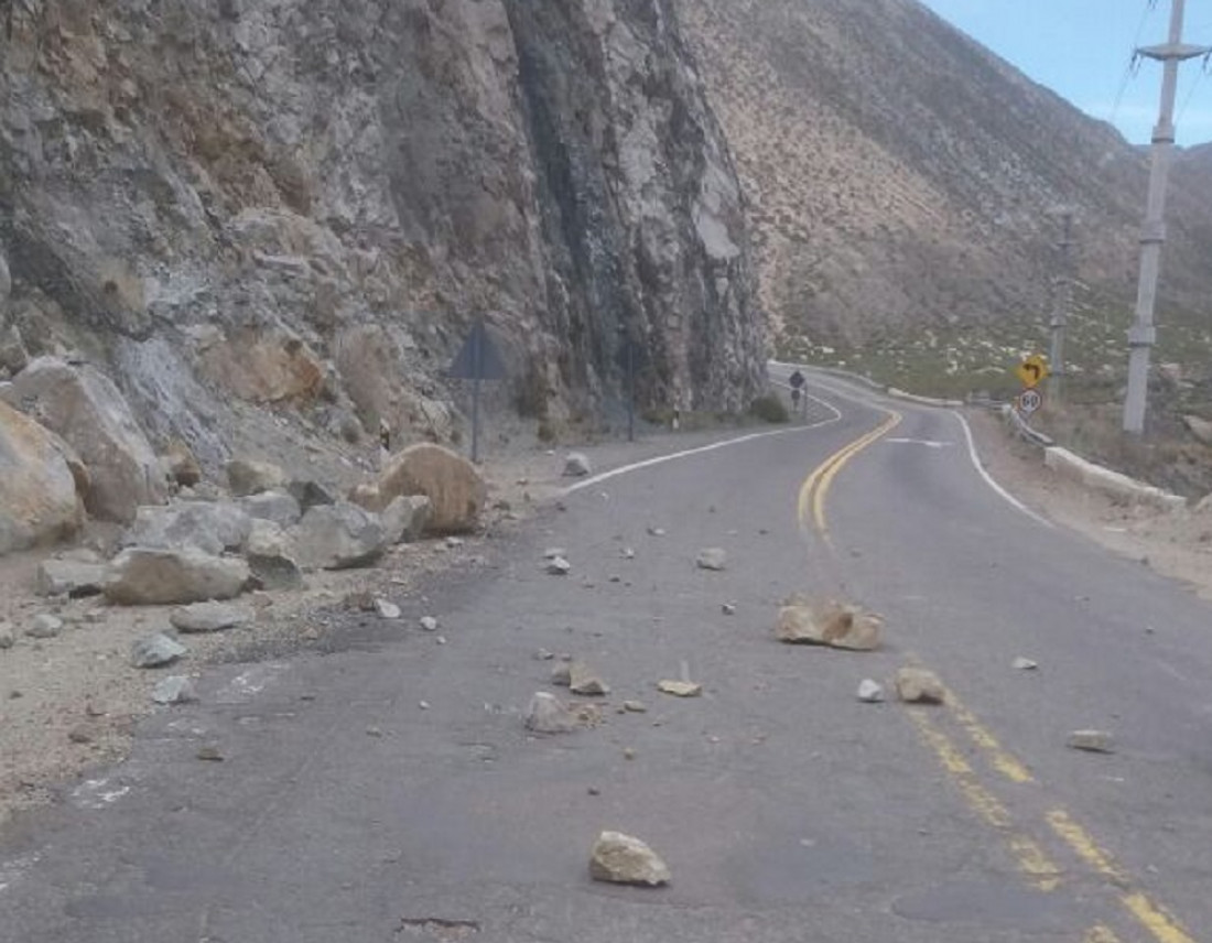 Alta montaña: cortan tránsito en la Ruta 7 por derrumbes