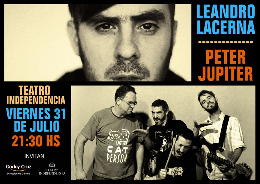 Peter Júpiter y Leandro Lacerna, mañana en el Teatro Independencia