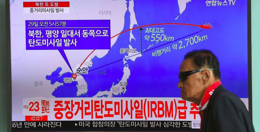 Tras amenazar a sus vecinos, Pyongyang lanzó otro misil que sobrevoló Japón