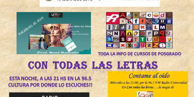 Esta Noche a las 21:00 hs. en el Programa "Con Todas Las Letras"