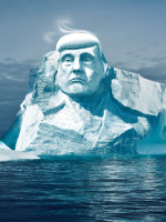 Quieren esculpir el rostro de Trump en un iceberg y filmar el deshielo en vivo