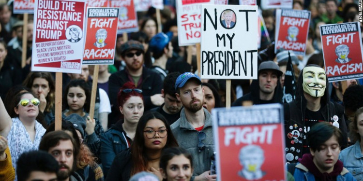 "No es mi presidente", el grito contra Trump