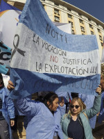 La movilización de estatales a Casa de Gobierno fue el cierre de las tres jornadas de paro