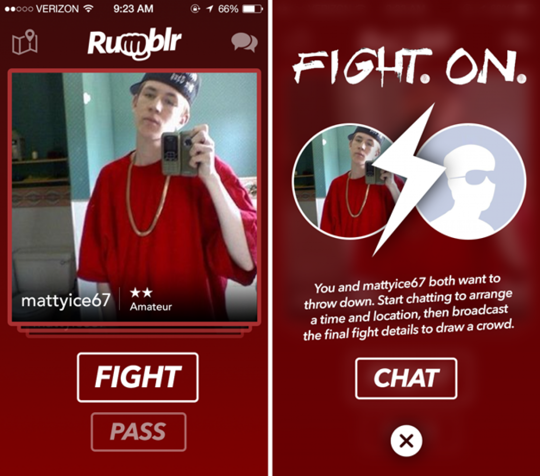 Rumblr, el Tinder de las peleas callejeras