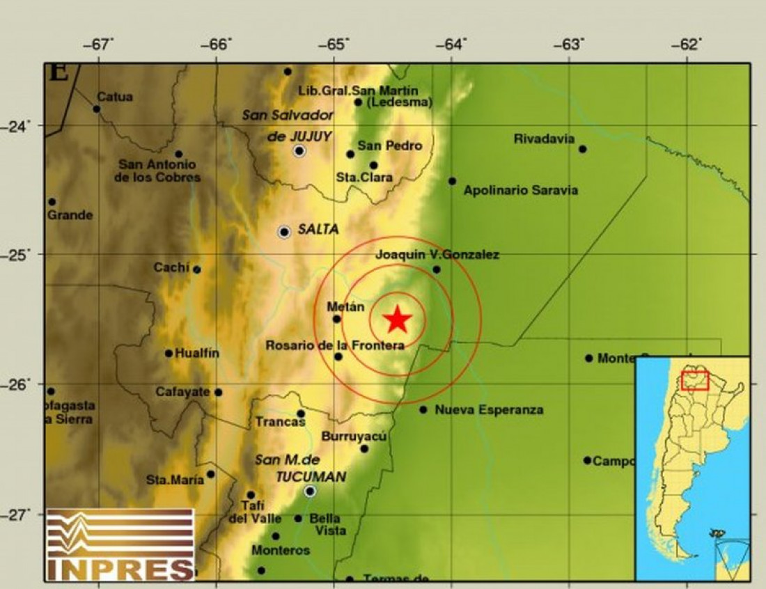 Un sismo de 5.9 grados Richter hizo temblar a Salta