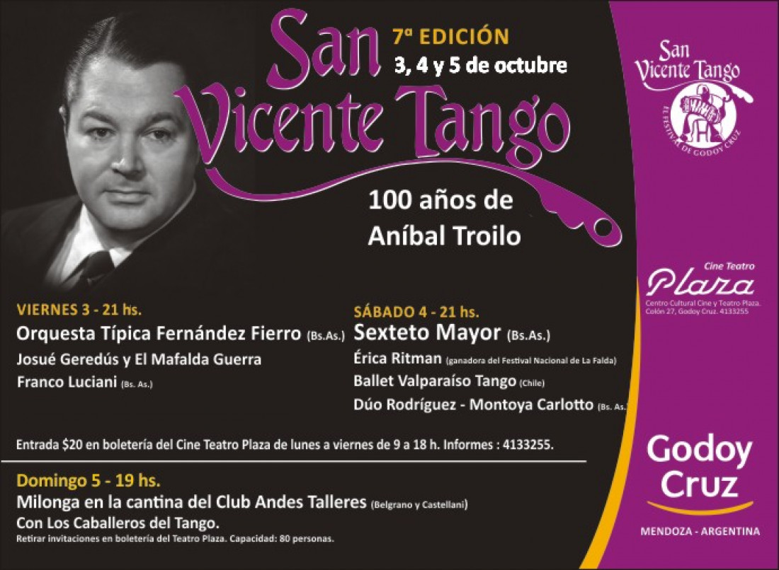El Sexteto Mayor se hace presente en el San Vicente Tango