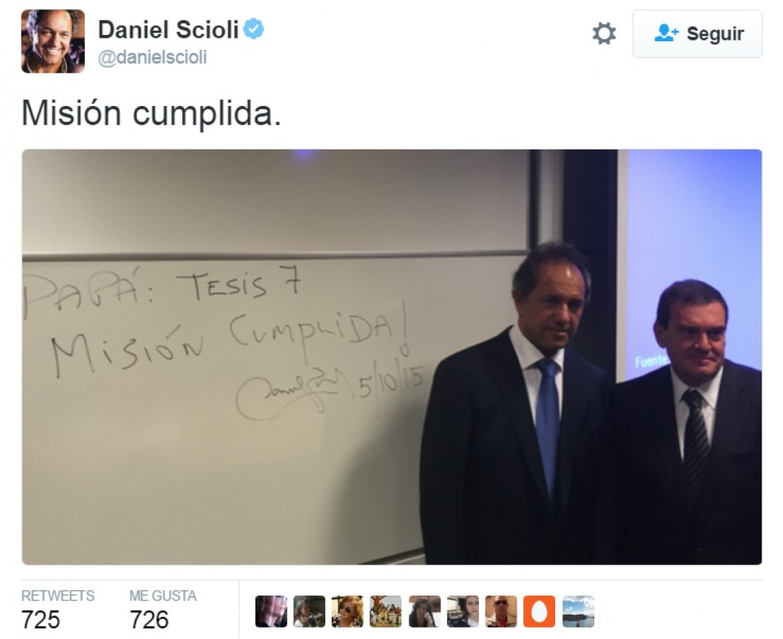 Denunciaron a Daniel Scioli por fraude en la obtención de su título
